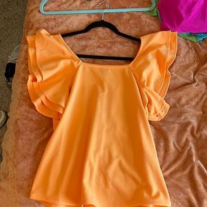 Flowy orange business top